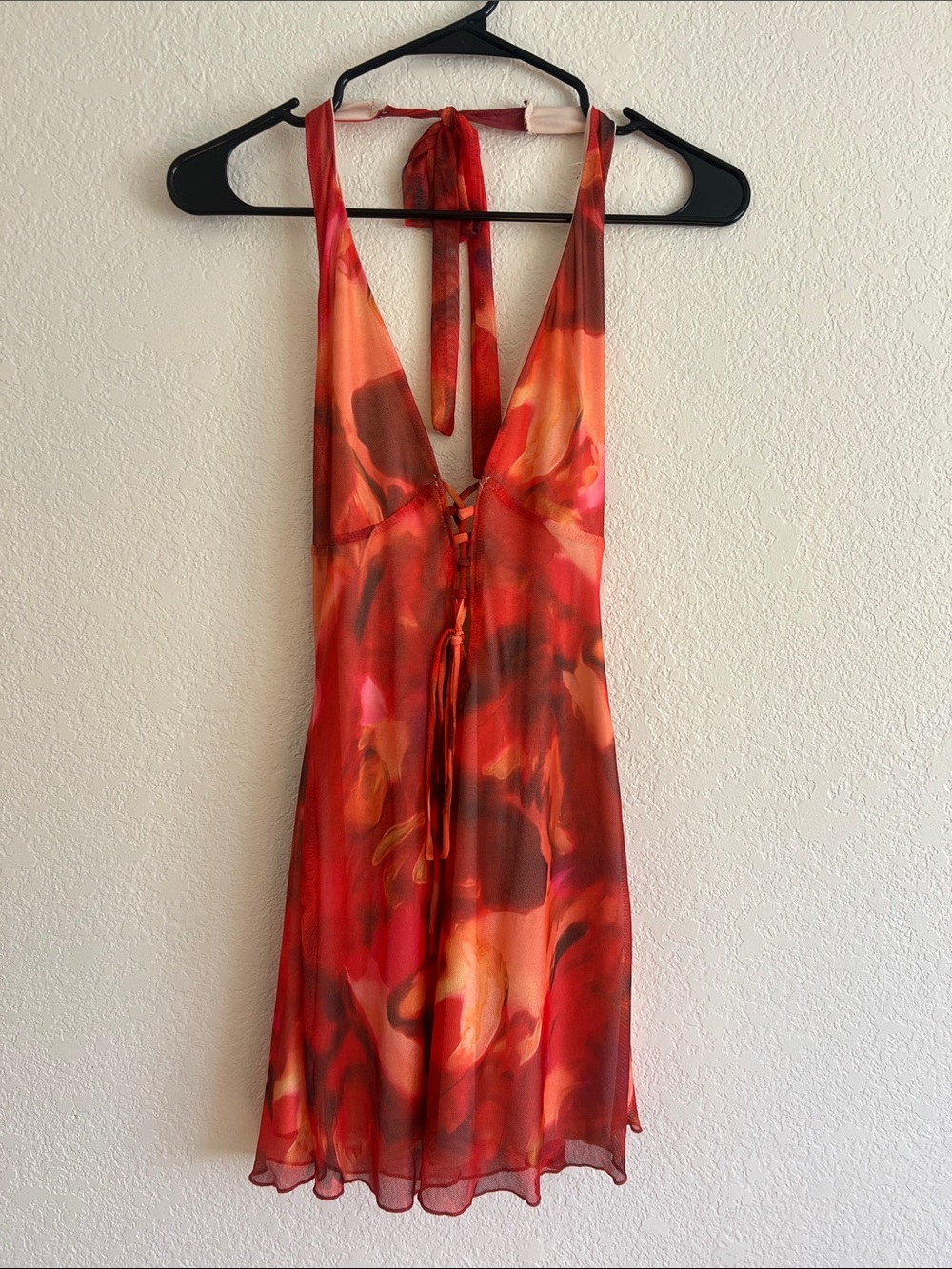 Halter Mini Dress Open Back